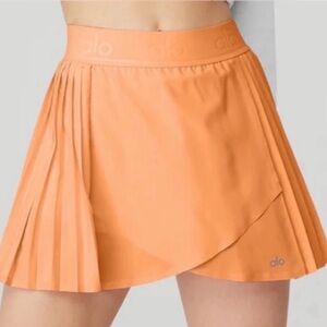 ALO Yoga Women’s Aces Tennis Skirt Orange Size Small Cantaloupe